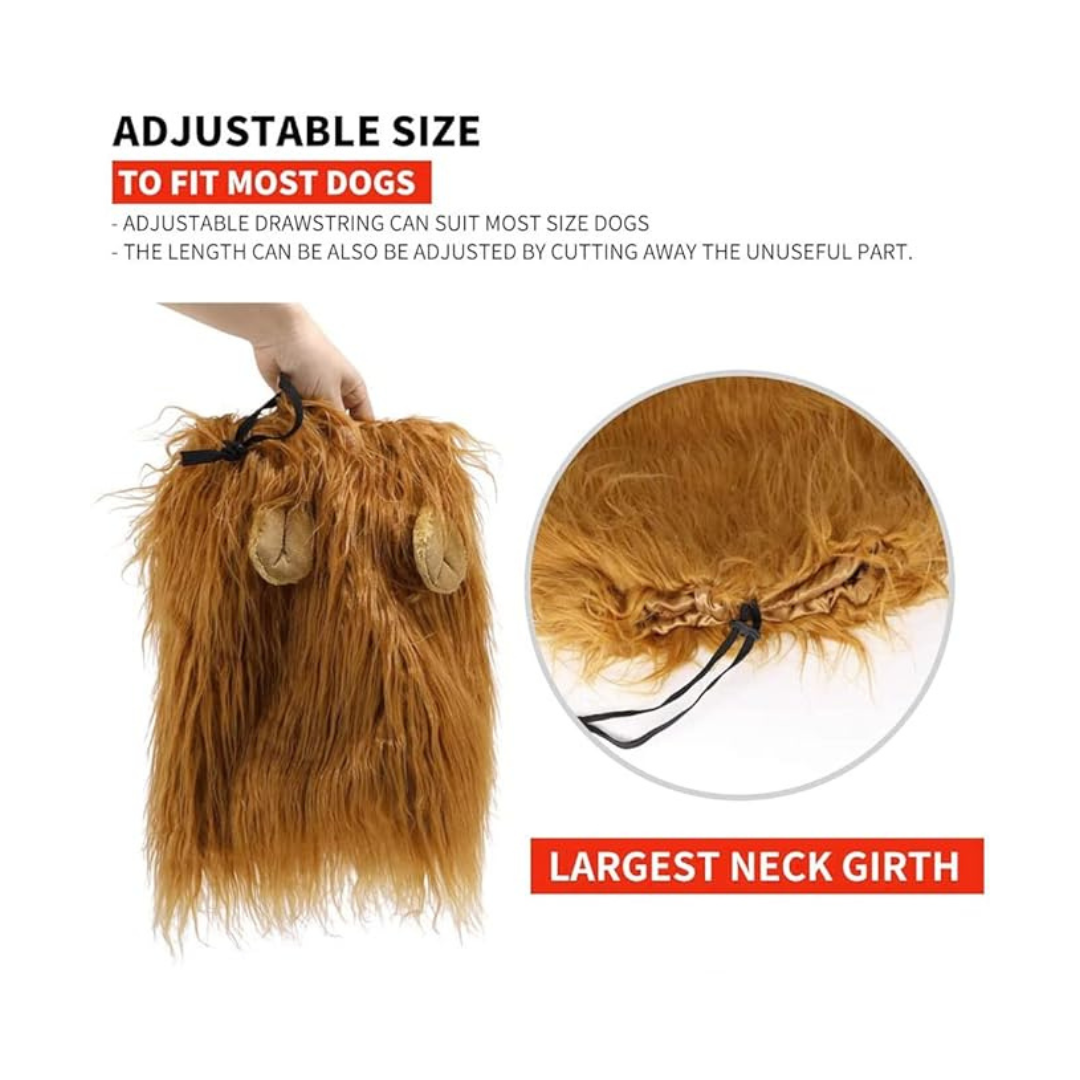 Universal Cute Dog Lion Mane | Realistic Lion Wig For Medium to Large Dogs With Ear