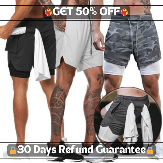 Buy 1 Get 1 Free Men's 2-in-1 Running Shorts: Comfort and Performance Combined