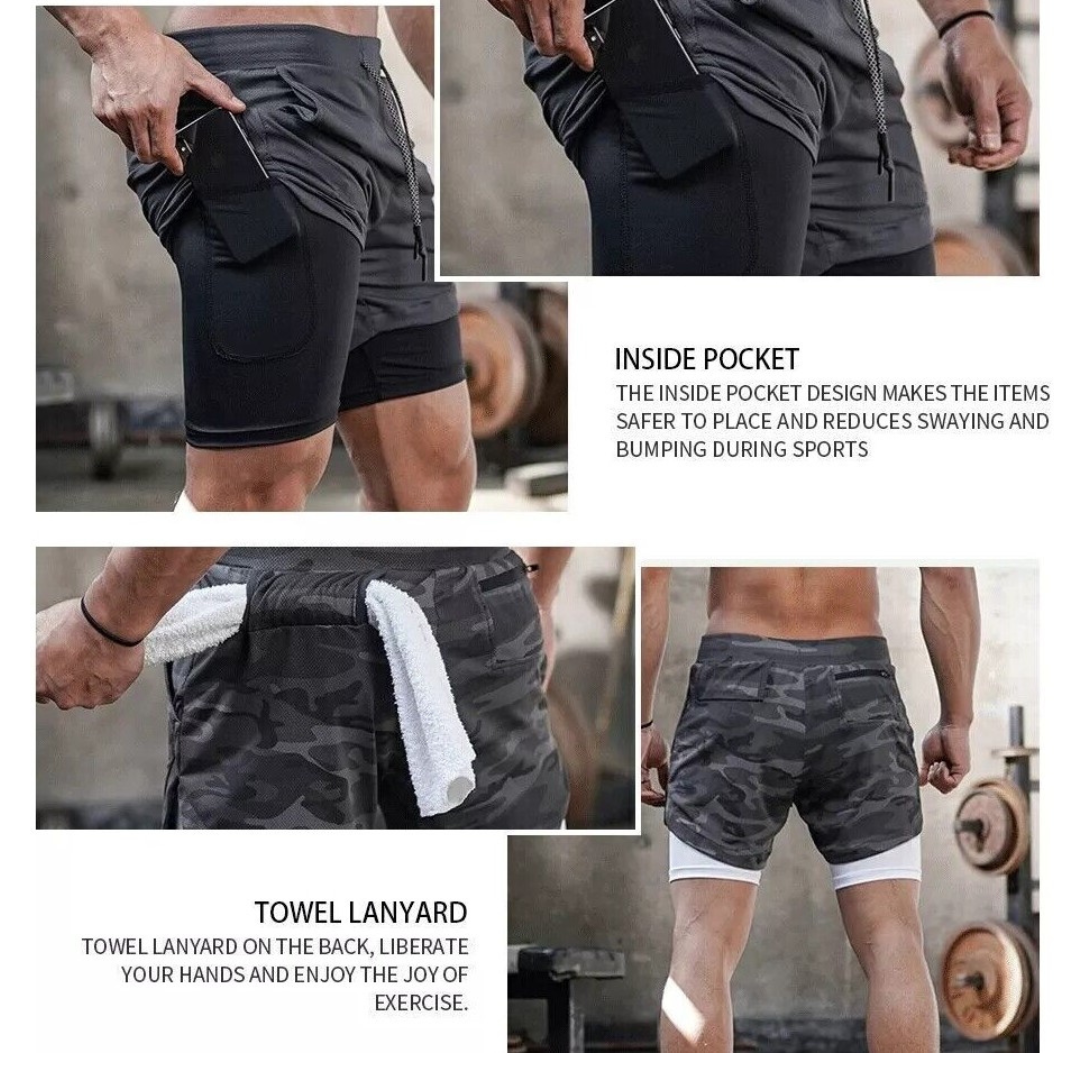 Buy 1 Get 1 Free Men's 2-in-1 Running Shorts: Comfort and Performance Combined