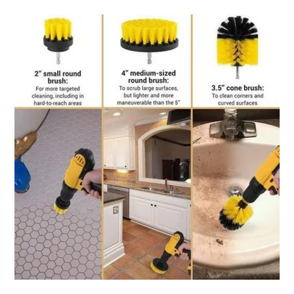 12 Pcs Electric Drill Brush Kit | Cleaning Brush For Carpet, Glass, Car, Kitchen, Bathroom