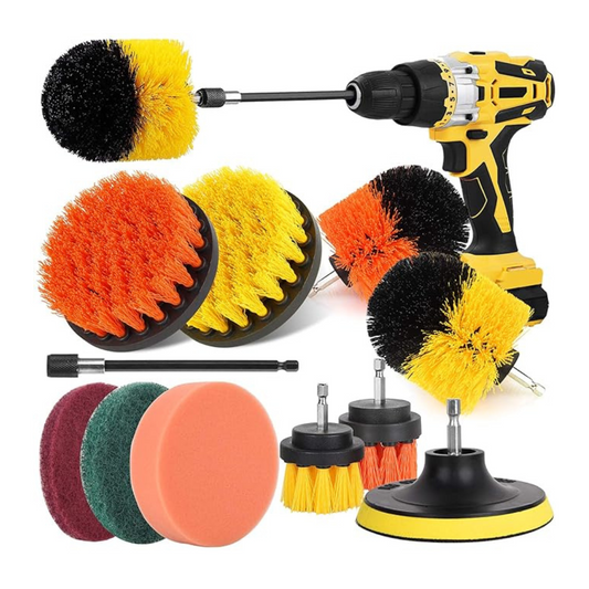 12 Pcs Electric Drill Brush Kit | Cleaning Brush For Carpet, Glass, Car, Kitchen, Bathroom