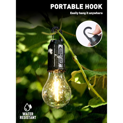 Rechargeable Portable Utility Bulb with Clip Hook | Outdoor Waterproof bulb