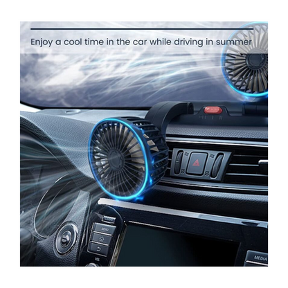 Dual Head Fan for Car | 360 Degree Rotatable Head, Suitable for all type vehicle