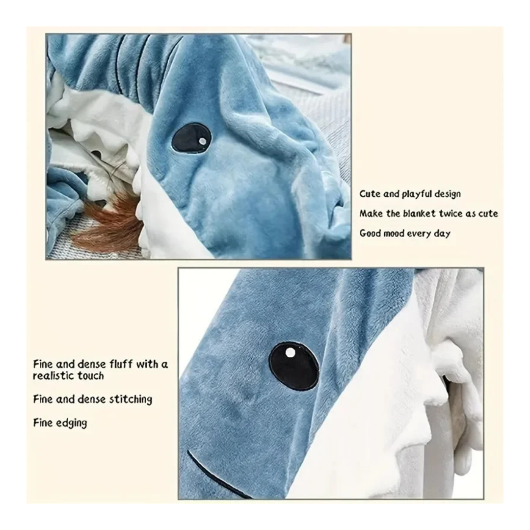 Wearable Shark Blanket Hoodie | Adult shark fleece blanket