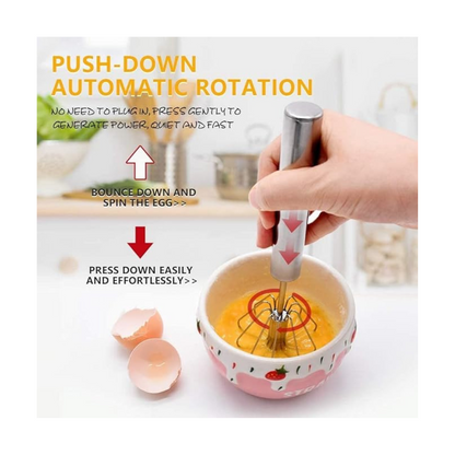 Stainless Steel Semi-Automatic Egg Beater