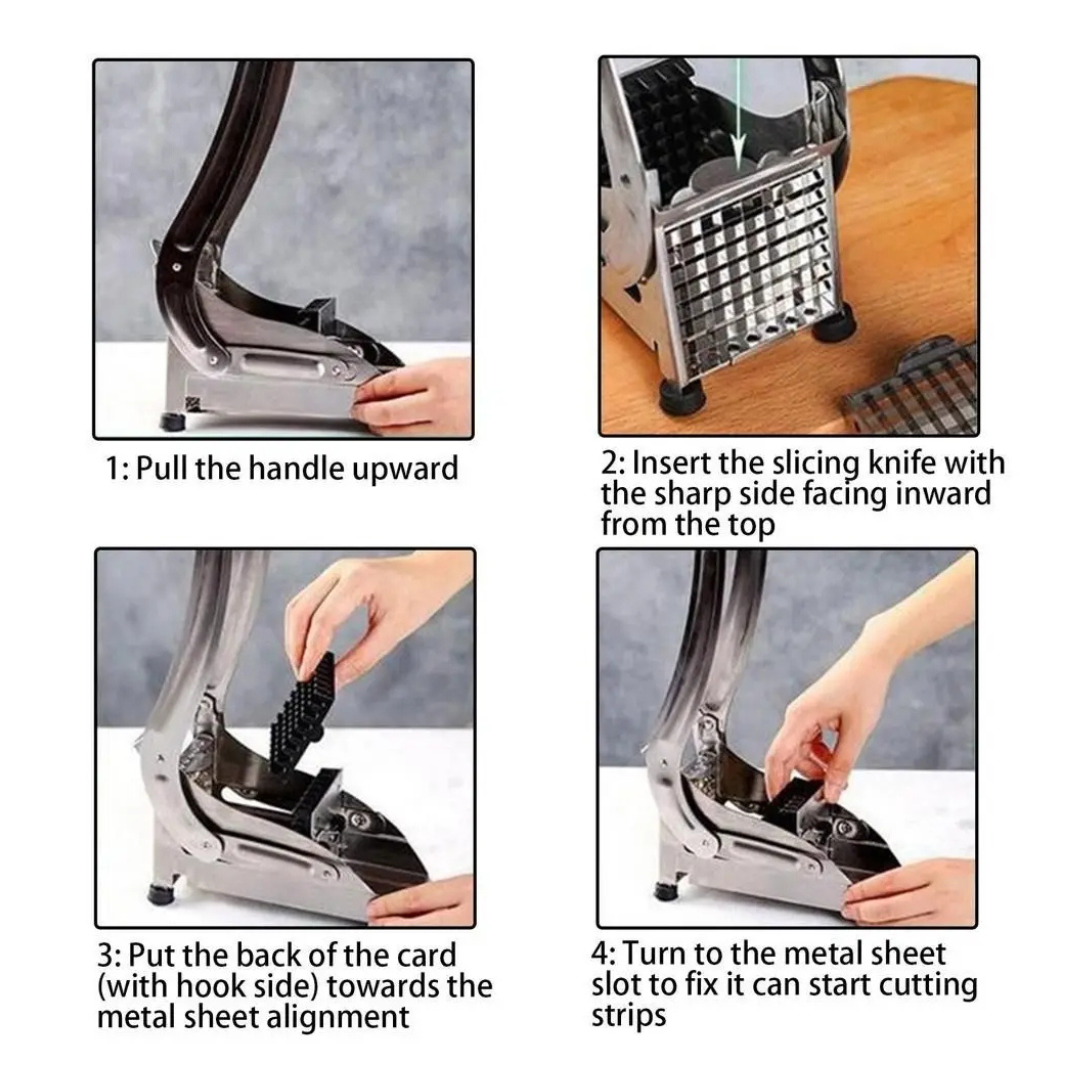 Stainless Steel Potato Slicer | Manual Vegetable Cutter