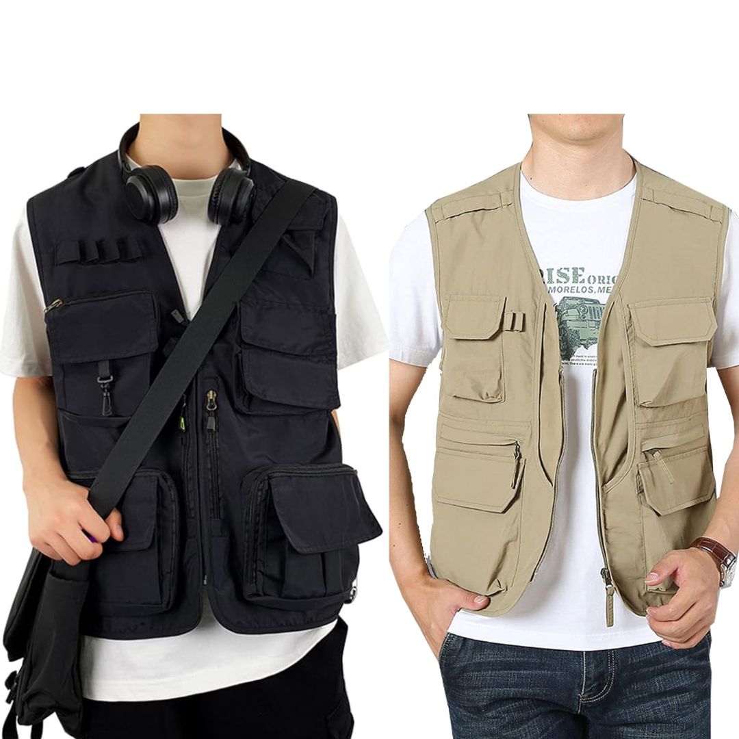 Men's Cargo Vest, Casual Outdoor Vest, Fishing Multi pocket vest - hookupcart