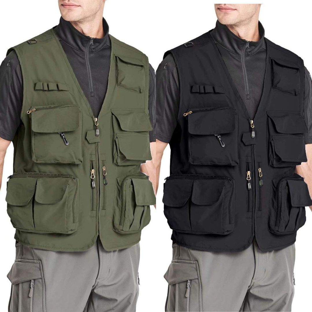 Men's Cargo Vest, Casual Outdoor Vest, Fishing Multi pocket vest - hookupcart