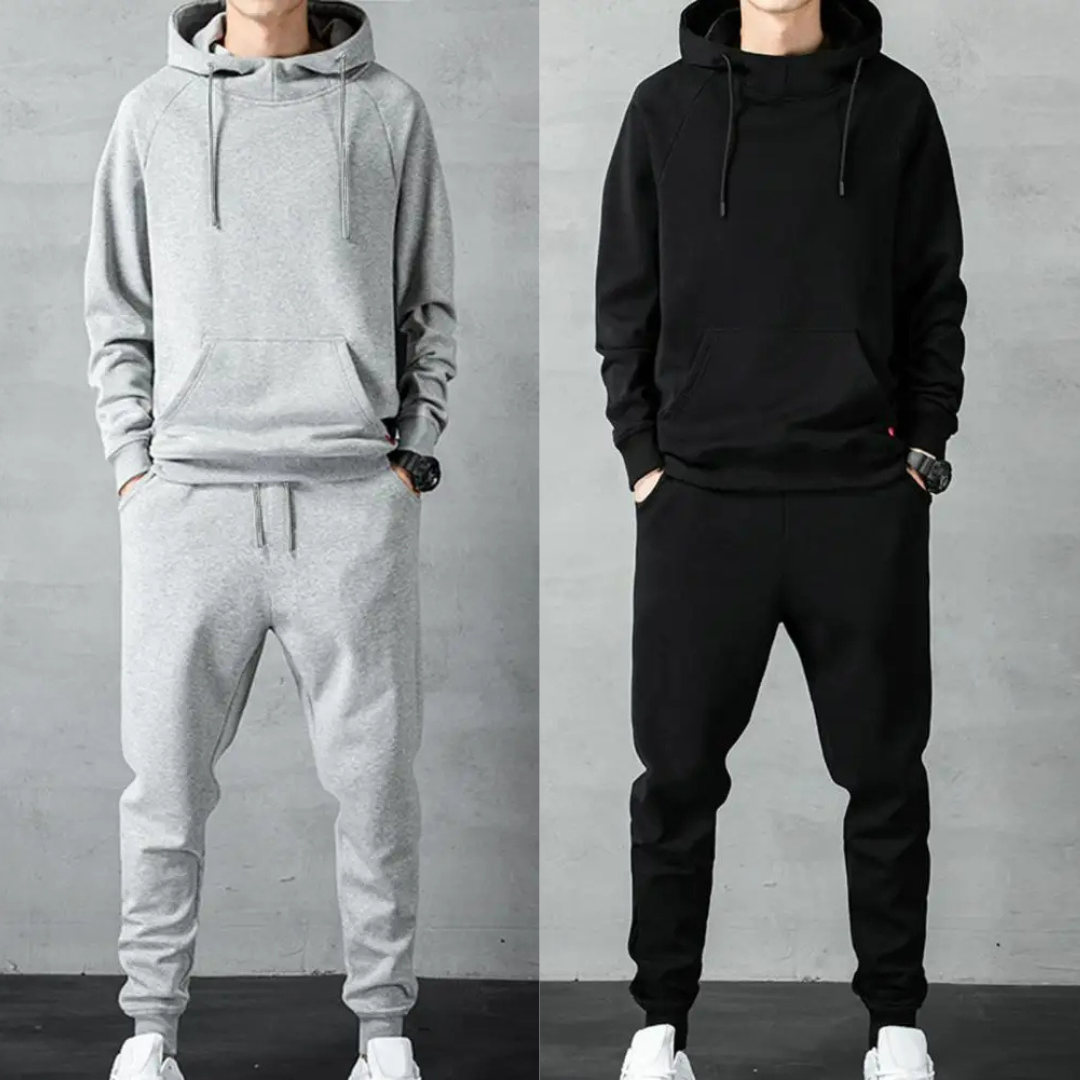 Classic Men Tracksuit - Hooded Sweatshirt and Comfy Pants