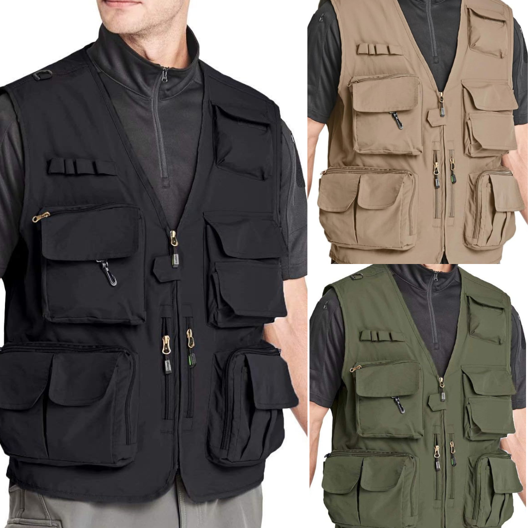 Men's Cargo Vest, Casual Outdoor Vest, Fishing Multi pocket vest - hookupcart