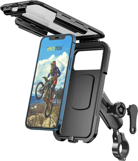 Waterproof AND dust proof Bicycle /Motorcycle Phone Mount Box 360 Degree Rotation hookupcart