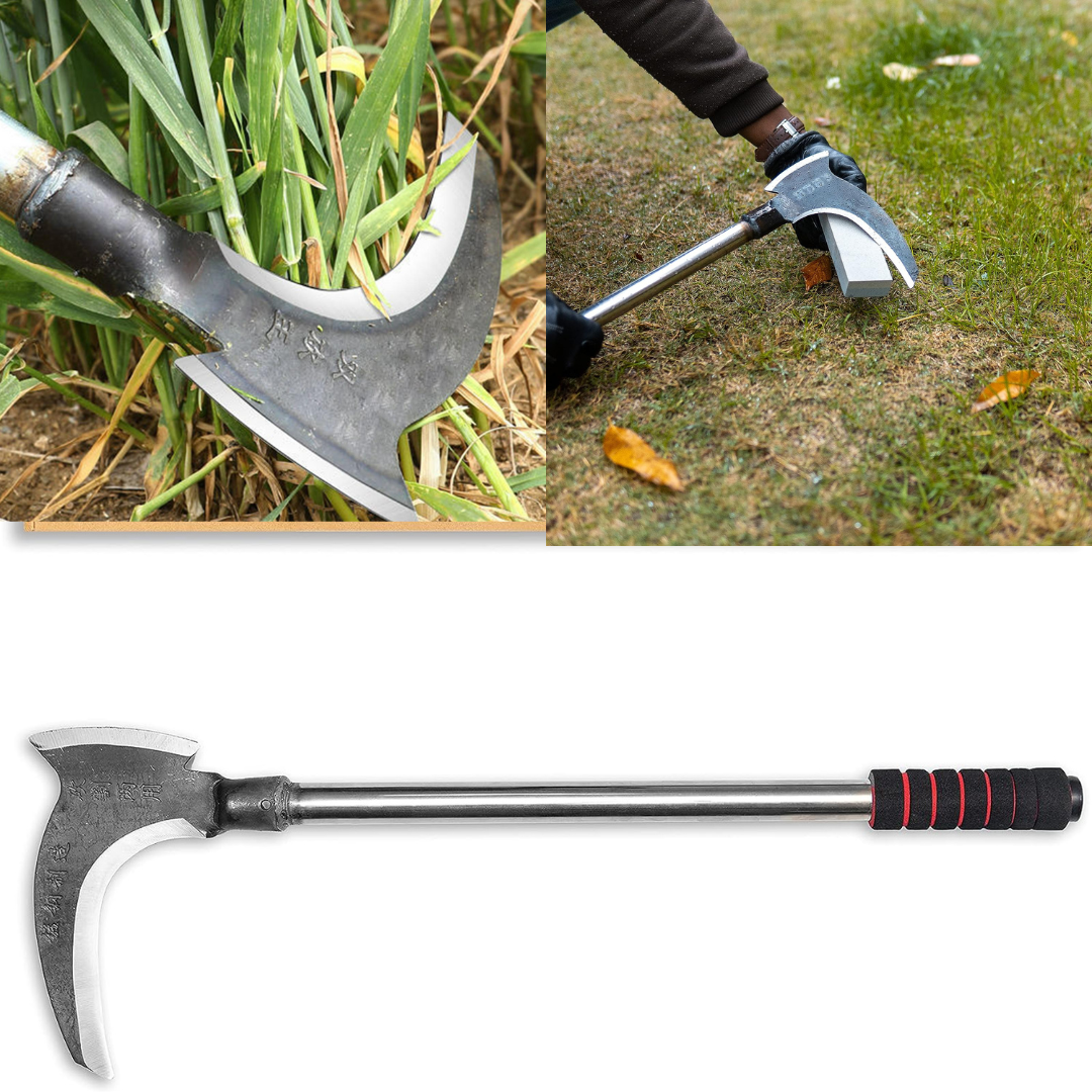 Weeding Grass Scythe Sickle Garden Tool with Dual Scythe Blade hookupcart