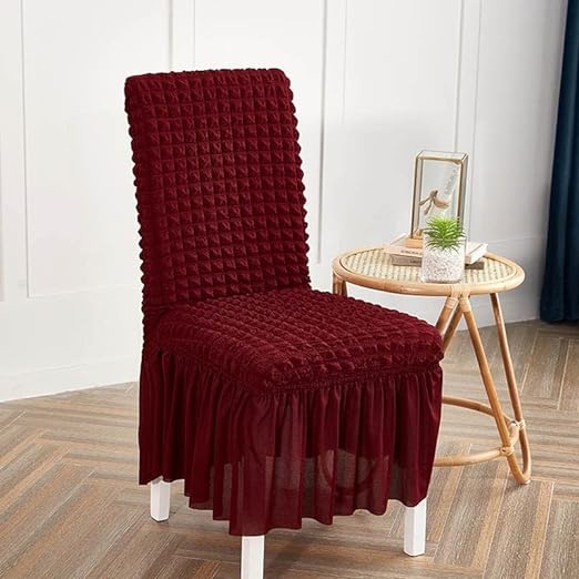 Bubble Frill Chair Cover | Stretchable Cover for Dining Chair