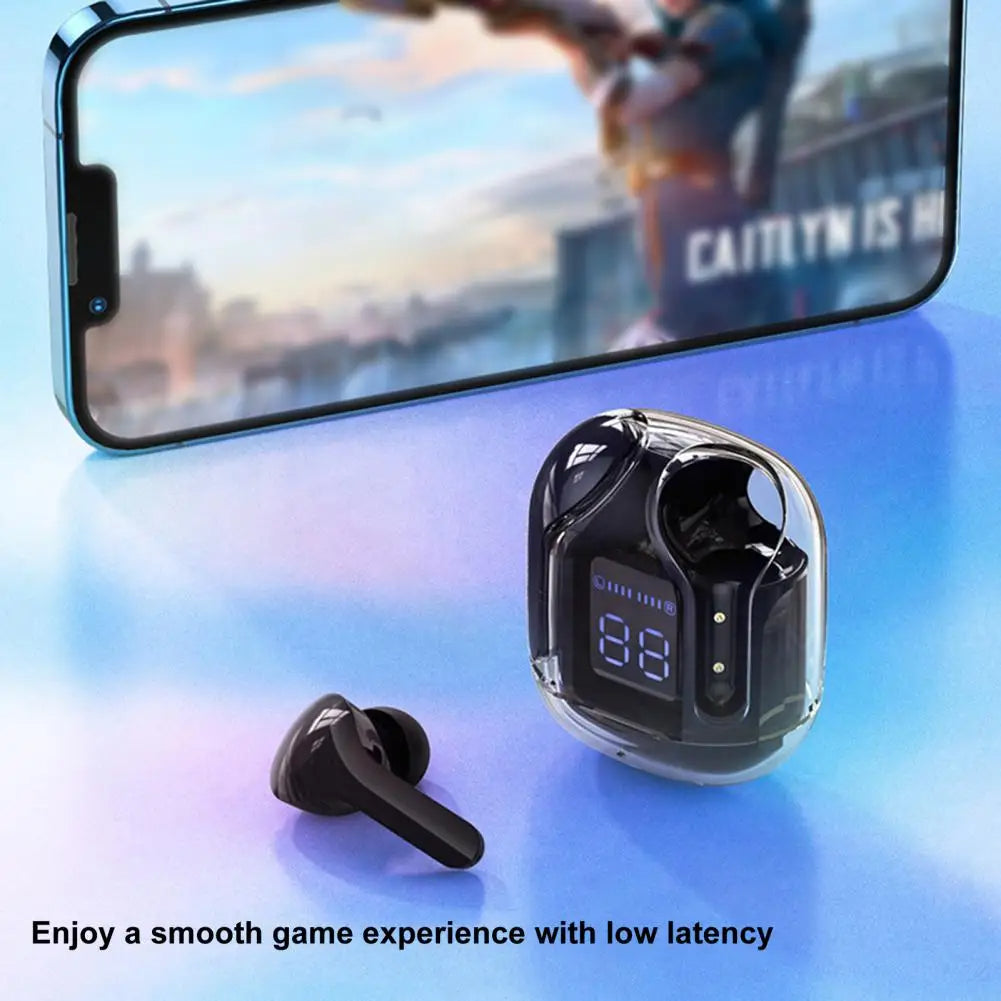Wireless Bluetooth Earbuds with Transparent Charging Case hookupcart