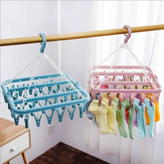 32 Clips Folding Clothes Hanger | Clothes Dryer Rack