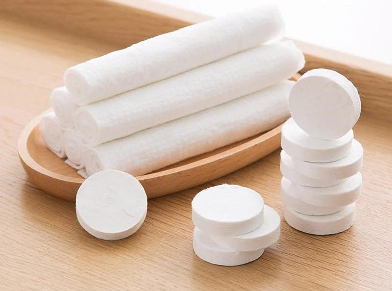 Pack of 40 Compressed Towels - Cotton Mini Disposable Towels - hookupcart