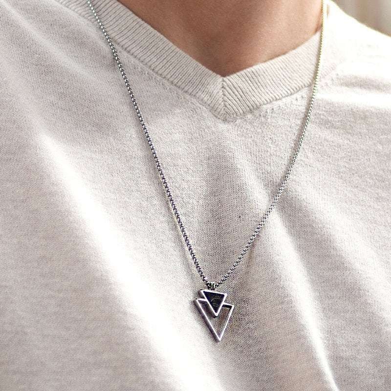 Handmade Men's Locket, Geometric Necklace