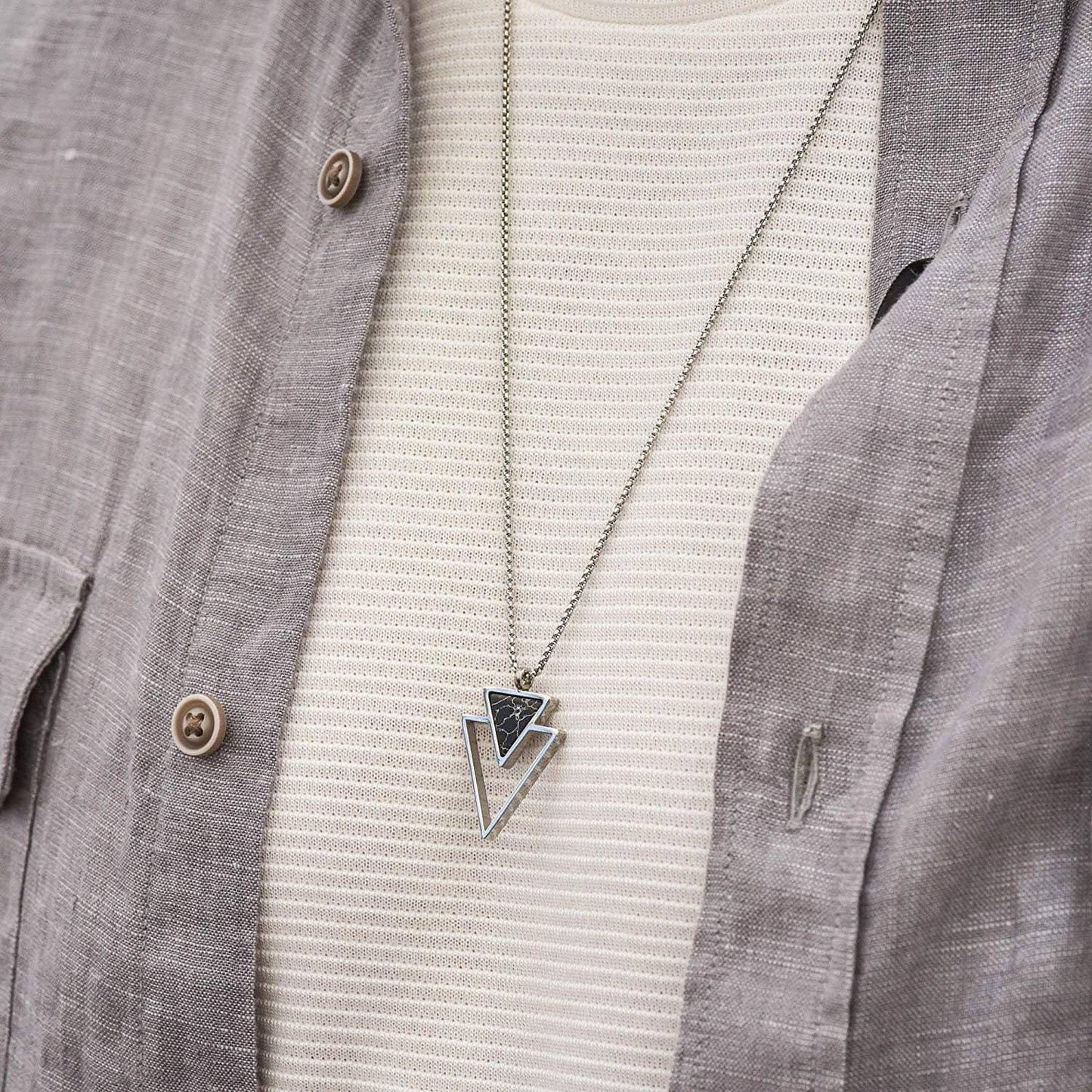 Handmade Men's Locket, Geometric Necklace