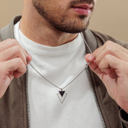 Handmade Men's Locket, Geometric Necklace