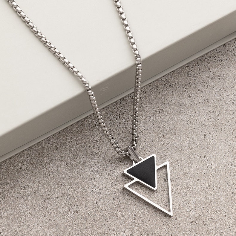 Handmade Men's Locket, Geometric Necklace