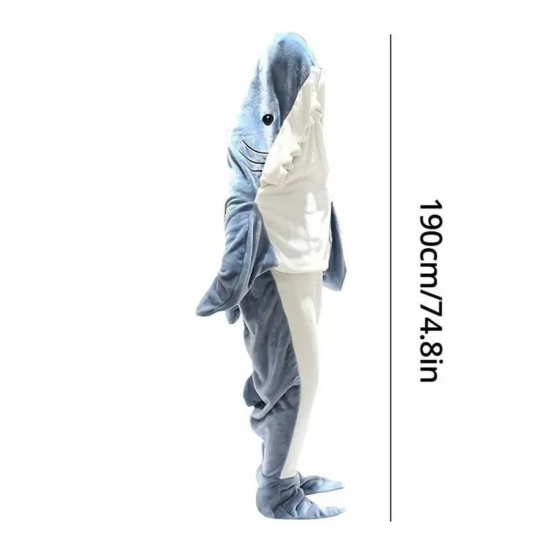 Wearable Shark Blanket Hoodie | Adult shark fleece blanket