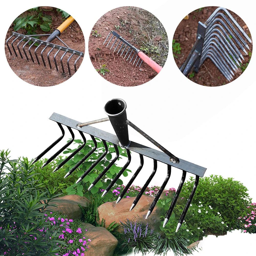 High Carbon Steel Nail Rake: Multifunctional Garden Tool