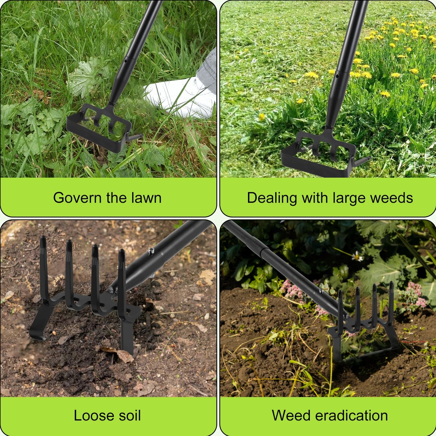 2-in-1 Stirrup Hoe and Cultivator | Stainless Steel Weeding Hoe