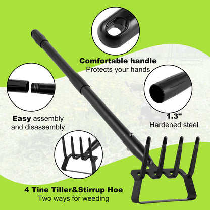 2-in-1 Stirrup Hoe and Cultivator | Stainless Steel Weeding Hoe