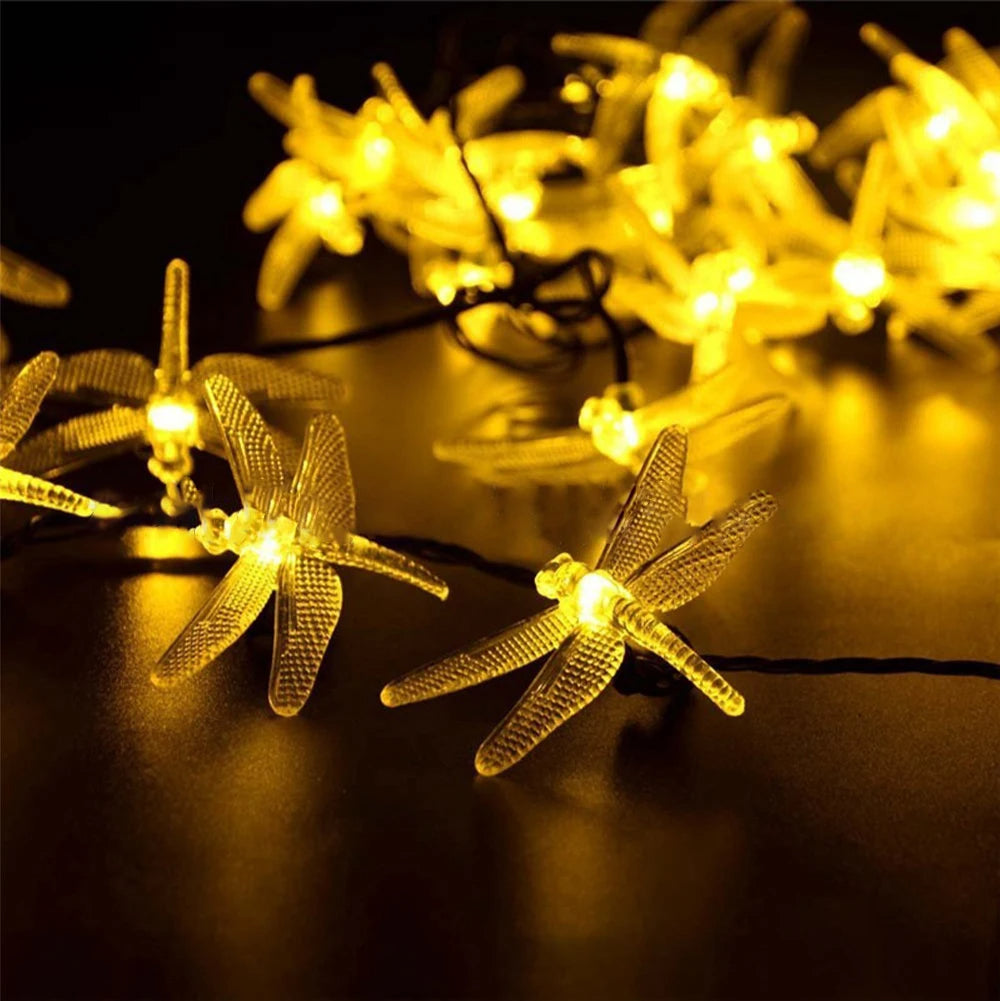 Dragonfly Solar String Lights | Indoor & Outdoor Waterproof Fairy Lights