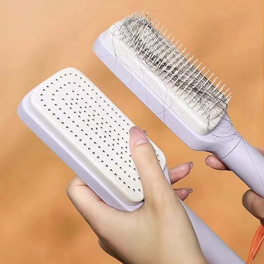 Self-Cleaning Hair Brush | Adjustable Comb Length Hair Brush | Air Cushion Massager Brush