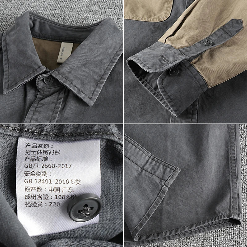 Men's Vintage Color Block Shirt | Casual Loose Shirt For Men