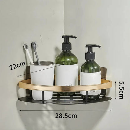 Self Adhesive Aluminium Corner Shelf for Bathroom and Kitchen /Adhesive Shelf for Kitchen