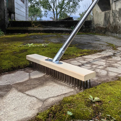 Stainless Steel Outdoor Broom Brush | Long Handle Floor brush