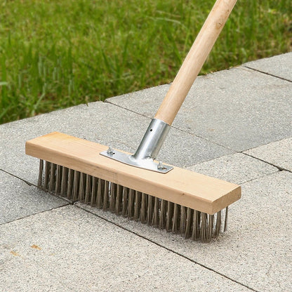 Stainless Steel Outdoor Broom Brush | Long Handle Floor brush