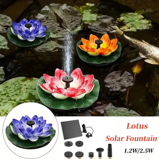 Lotus Solar Fountain with 8 Nozzles | Solar Powered Water Fountain - hookupcart