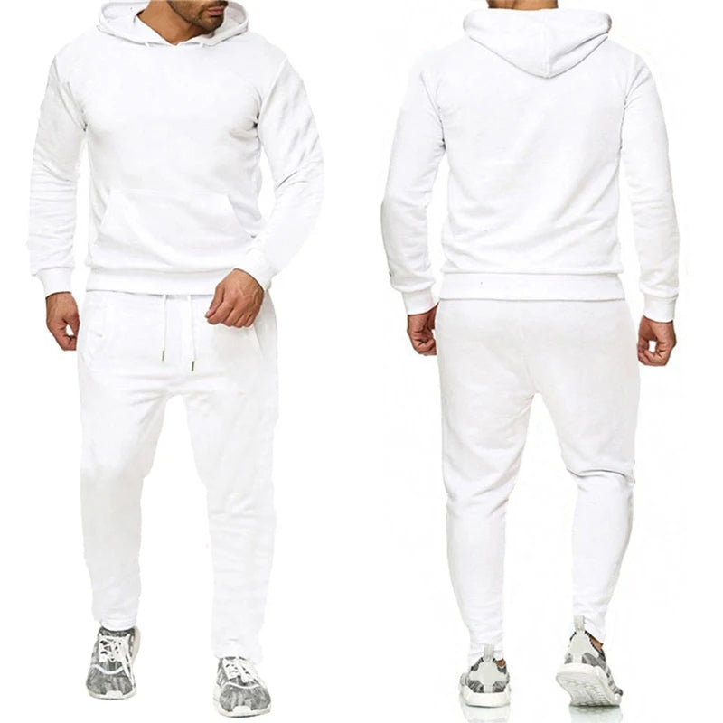 Classic Men Tracksuit - Hooded Sweatshirt and Comfy Pants