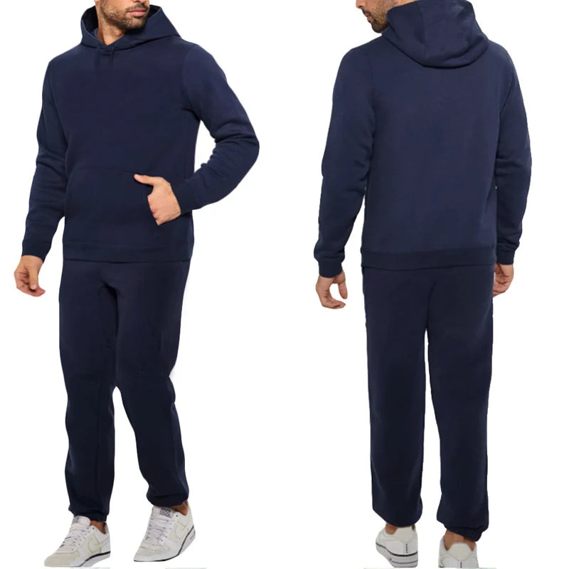 Classic Men Tracksuit - Hooded Sweatshirt and Comfy Pants