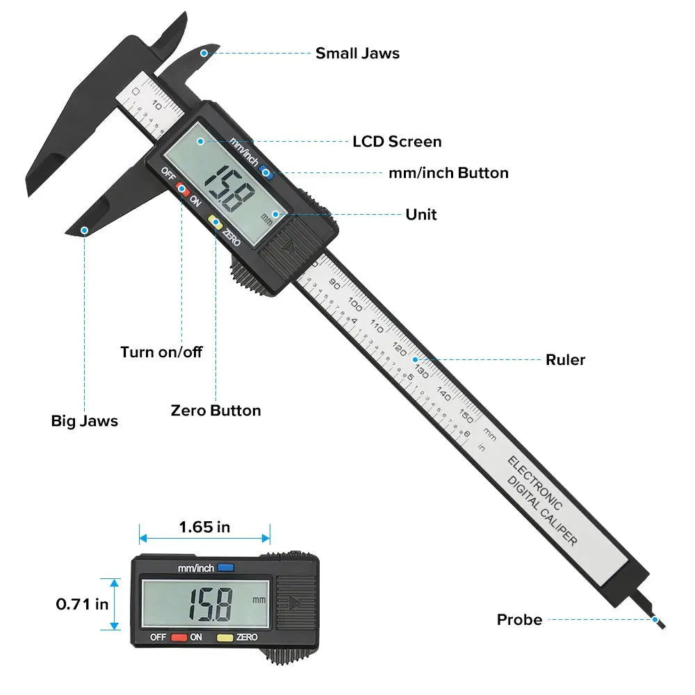 150mm/100mm Electronic Digital Caliper | Micrometer Measuring Tool | Digital Ruler