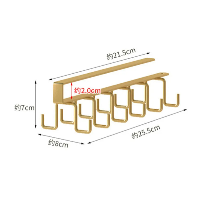 Punch-free Cupboard Iron Hooks | Kitchen Cupboard Under Shelf Mug Cup Hanger