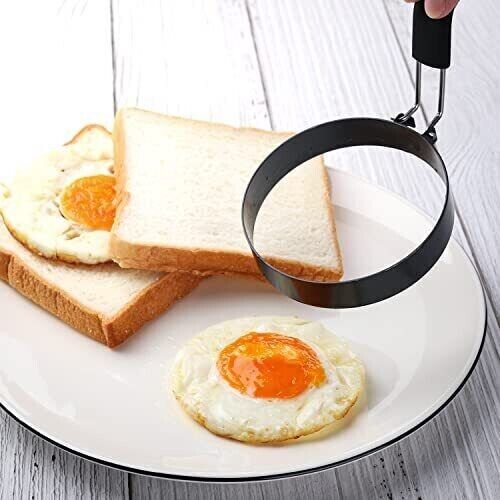 Set of 4 Stainless Steel Egg Fried Ring Nonstick Round Pancake and Egg Mold