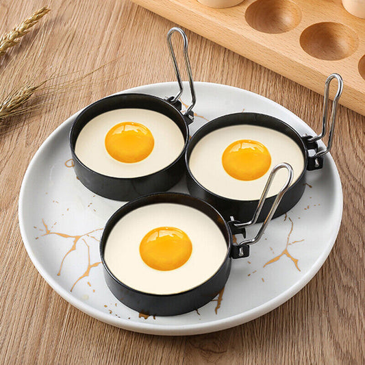 Set of 4 Stainless Steel Egg Fried Ring Nonstick Round Pancake and Egg Mold