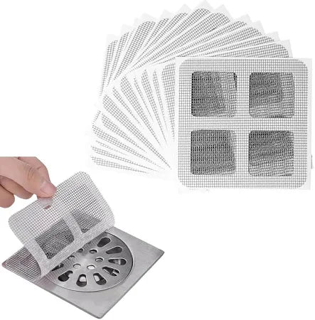 10 Packs Disposable Shower Drain Cover Sticker | Bathroom, Laundry, Bathtub, Kitchen Shower Drain Floor Sink Strainer Filter Mesh