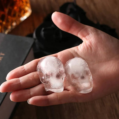 Silicone 10-Cavity Skull Ice Mold Tray with Funnel