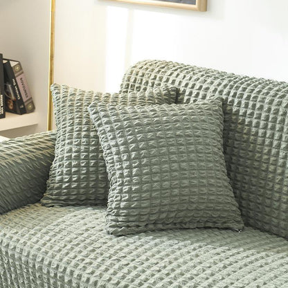 Bubble Sofa Cover With Frill | Stretchable Sofa Slipcover