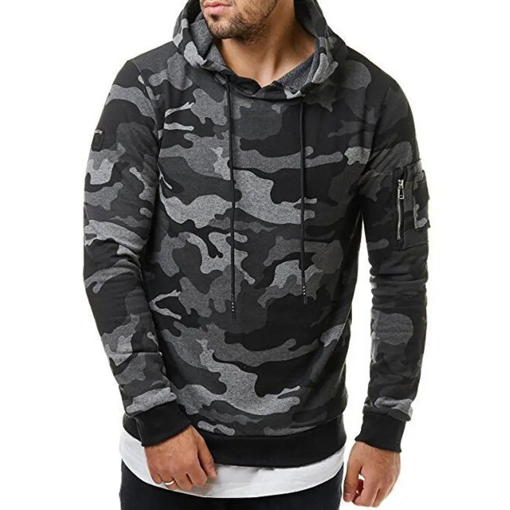 Men's Camouflage Hooded Sweatshirt | Camouflage Casual Jacket - hookupcart