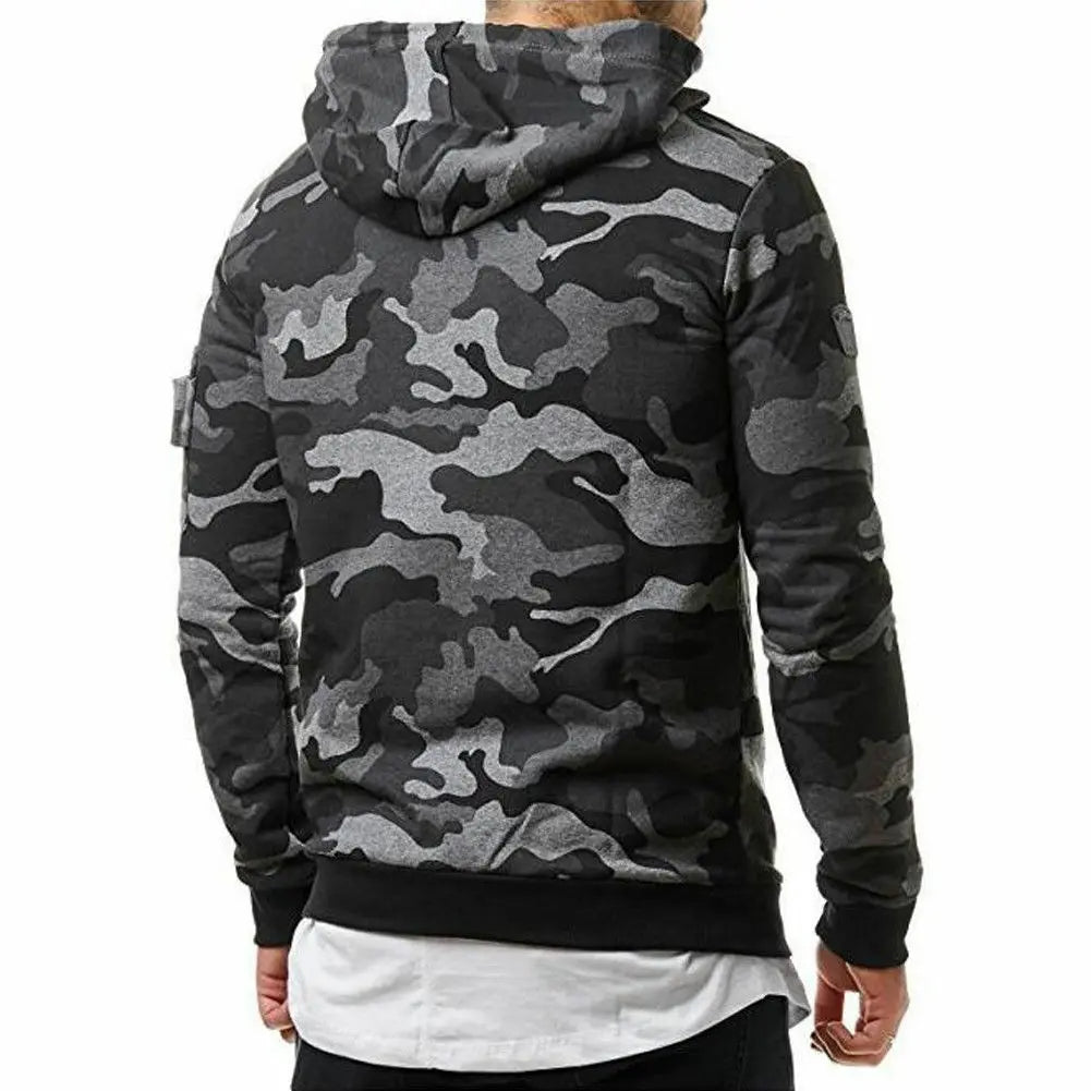 Men's Camouflage Hooded Sweatshirt | Camouflage Casual Jacket - hookupcart