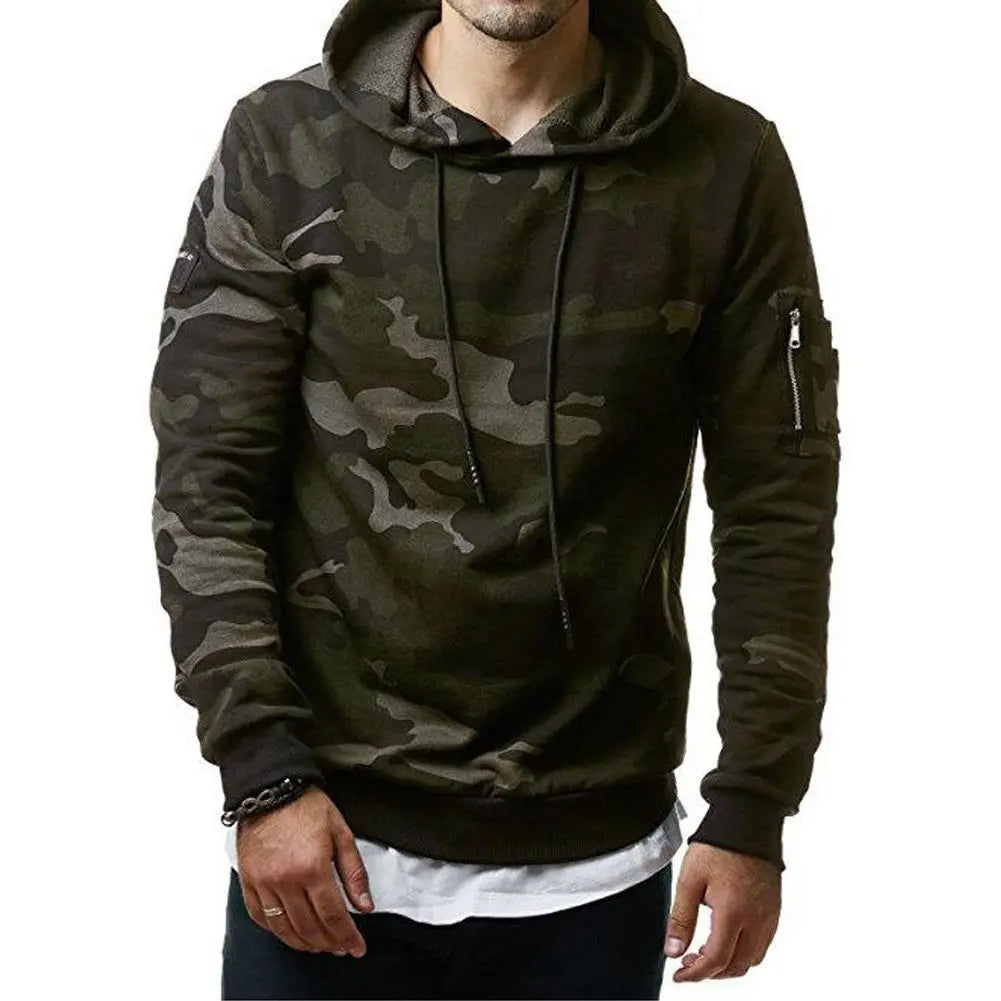 Men's Camouflage Hooded Sweatshirt | Camouflage Casual Jacket - hookupcart