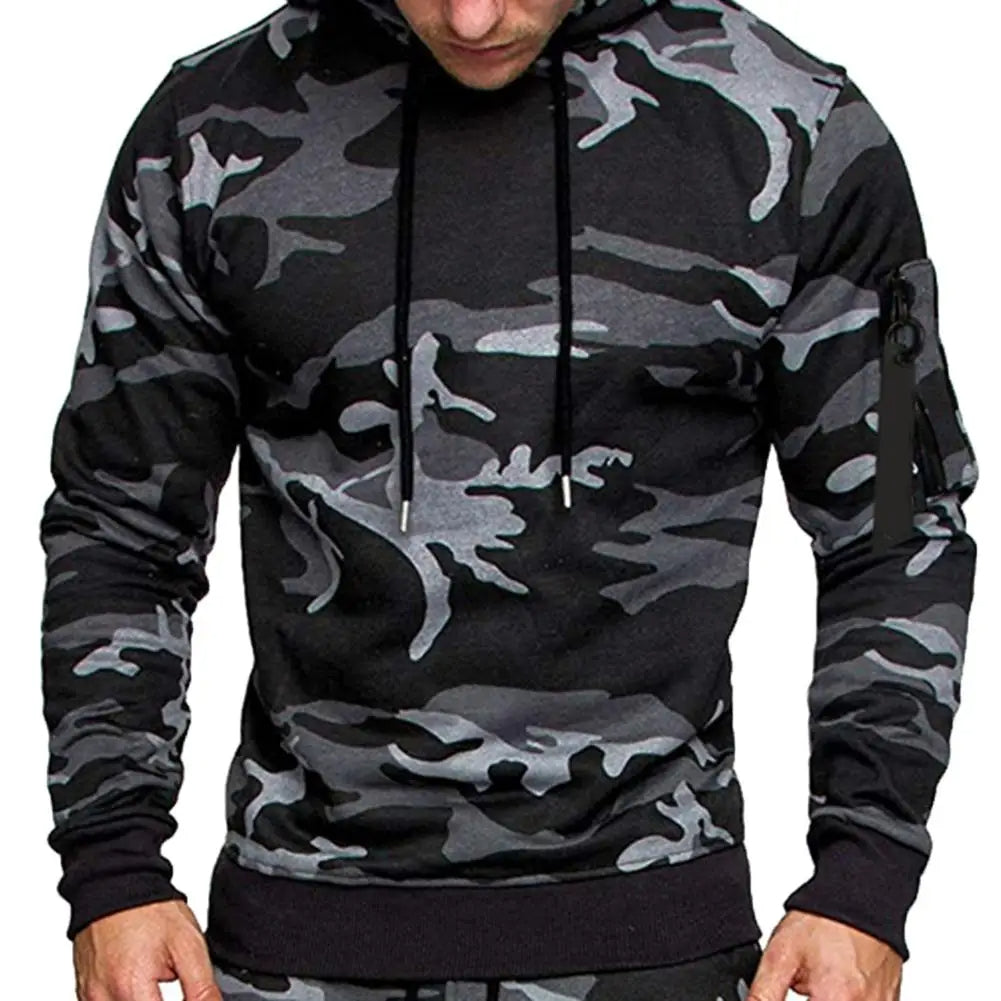 Men's Camouflage Hooded Sweatshirt | Camouflage Casual Jacket - hookupcart