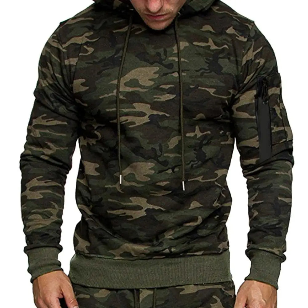 Men's Camouflage Hooded Sweatshirt | Camouflage Casual Jacket - hookupcart