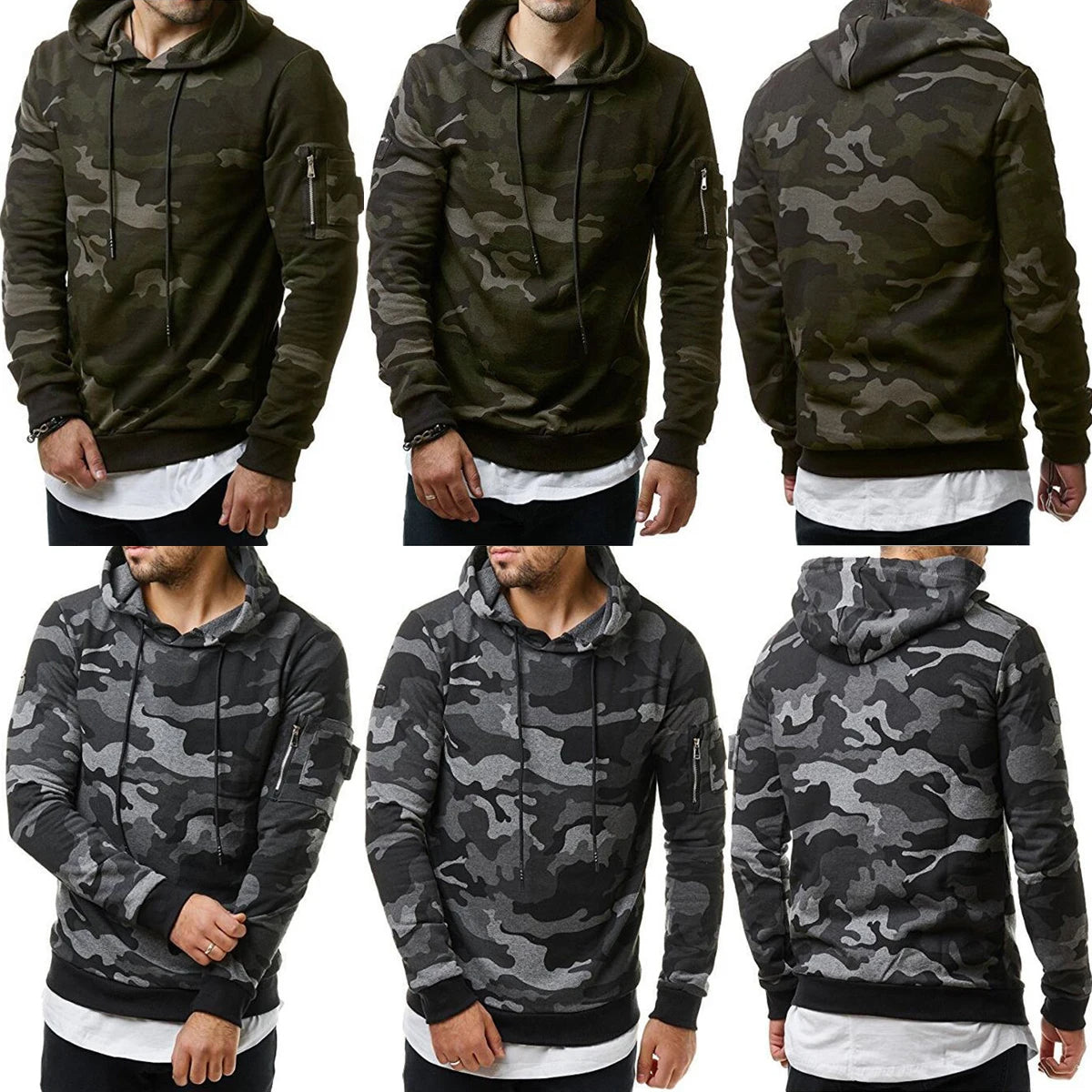 Men's Camouflage Hooded Sweatshirt | Camouflage Casual Jacket - hookupcart